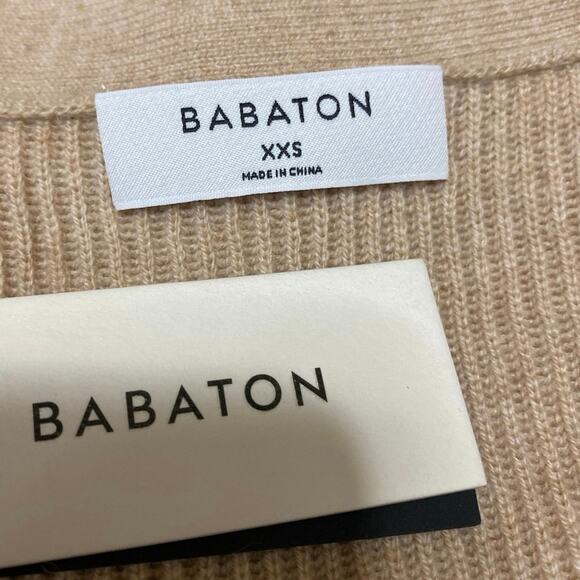 NEW Aritzia Babaton Sidney Tan Wool Cashmere Deep V Sweater Vest Top Size XXS - Picture 4 of 5